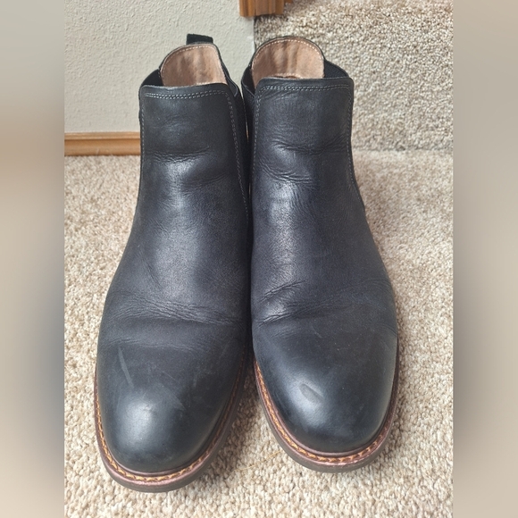 Florsheim Lodge Plain Toe Gore Boot Black Leather Slip On Mens Size 12M - Picture 4 of 10